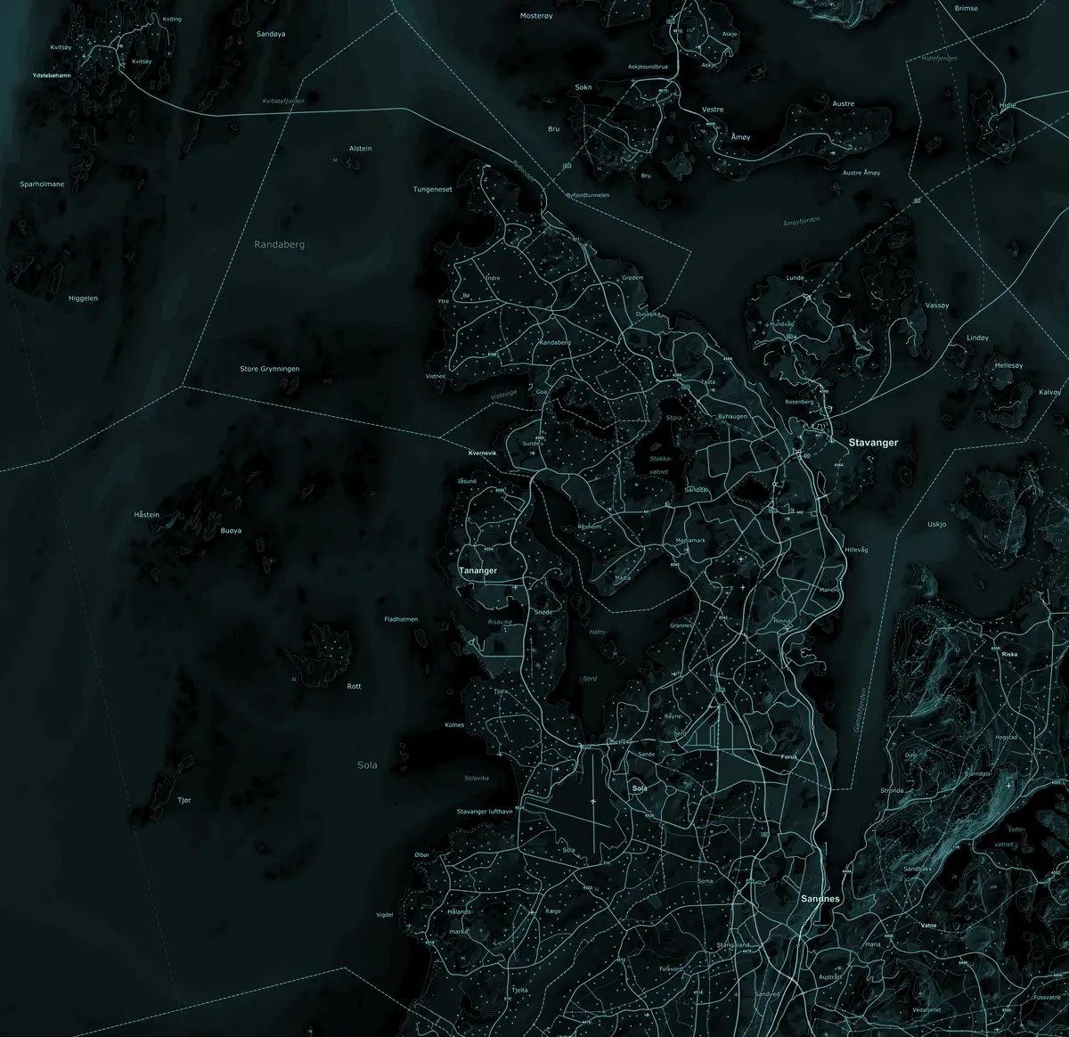 Map of Nord-Jæren with the homes we have for sale